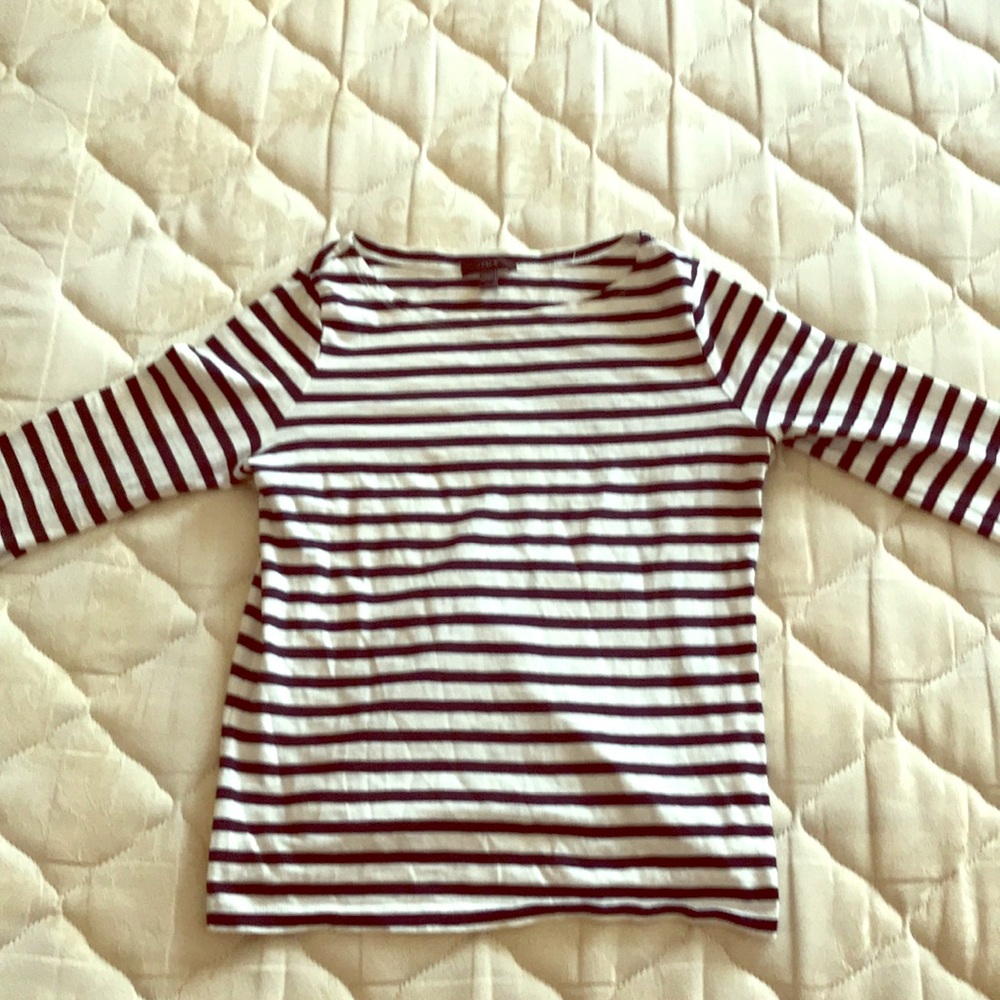 J Crew Black and White Striped Long Sleeve